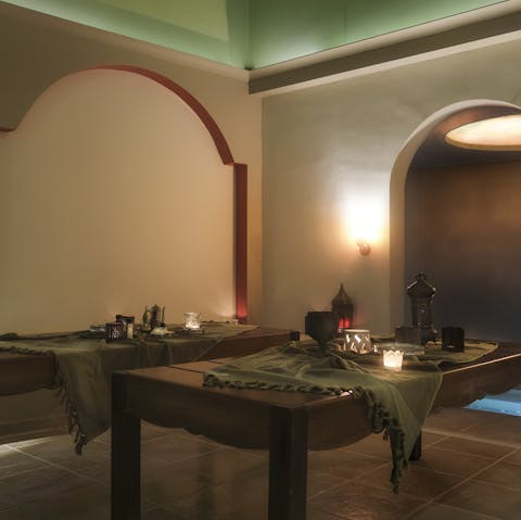 Enjoy a blissful time in your villa's luxurious hammam and indoor pool