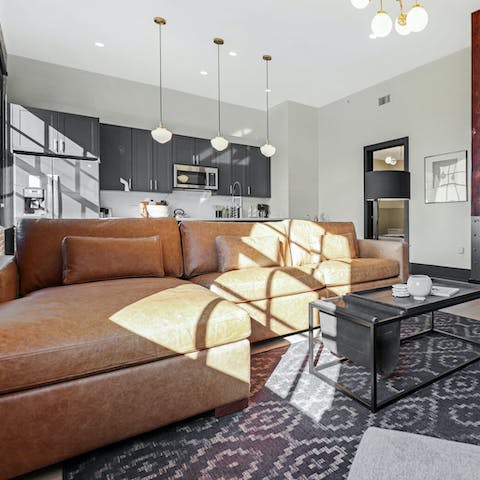 Relax in the bright living room