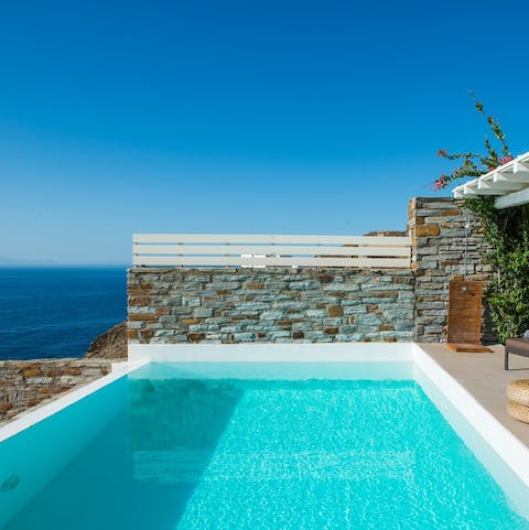 Enjoy a dip and ocean views in the infinity pool