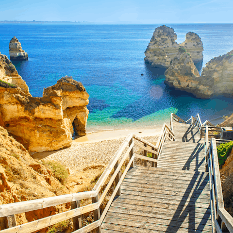 Walk twenty minutes to Santa Eulalia beach