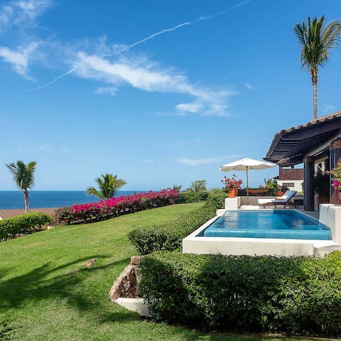 Splash around in your private heated swimming pool and enjoy the incredible ocean views