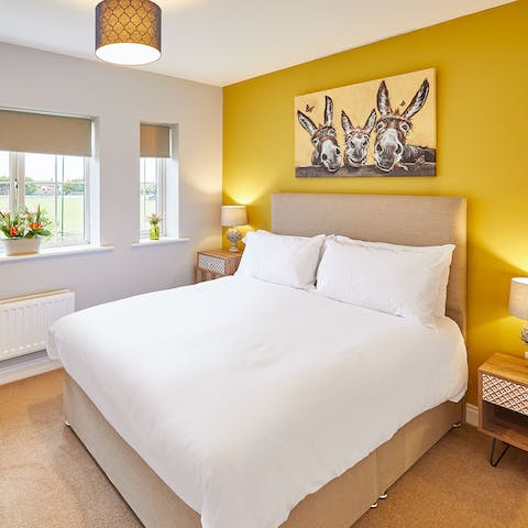 Treat yourself to a long lie-in in your cosy double bed