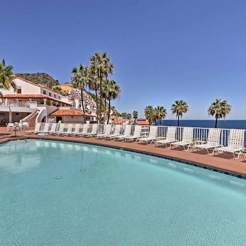 Cool off from the California sunshine with a dip in the communal swimming pool