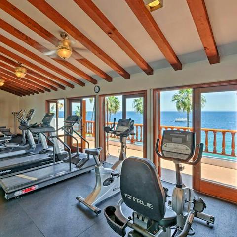 Let the stunning scenery motivate you in the gym