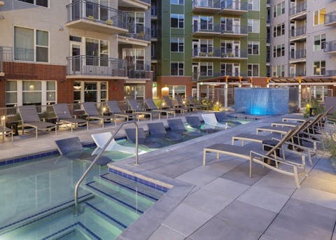 Take a dip in the communal pool