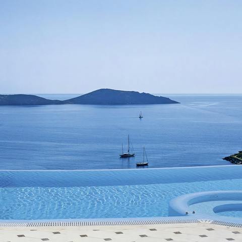 Admire the stunning views as you cool off in the private pool
