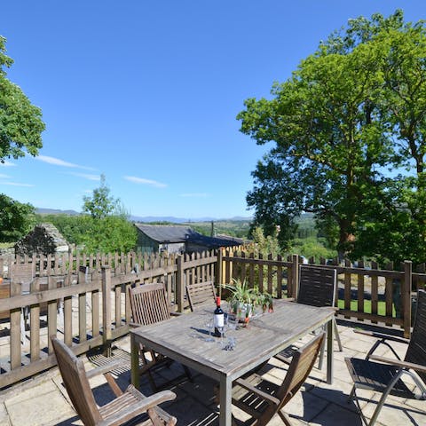Enjoy incredible views of Snowdonia from the private terrace 