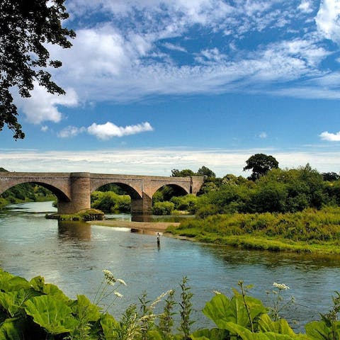 Stroll along the banks of the rolling River Tweed, just six minutes from home