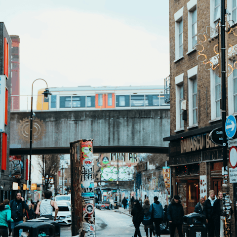 Take the Overground to Liverpool Street and explore trendy Shoreditch